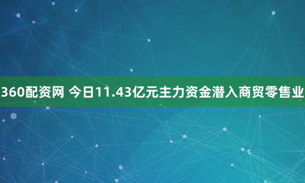 360配资网 今日11.43亿元主力资金潜入商贸零售业
